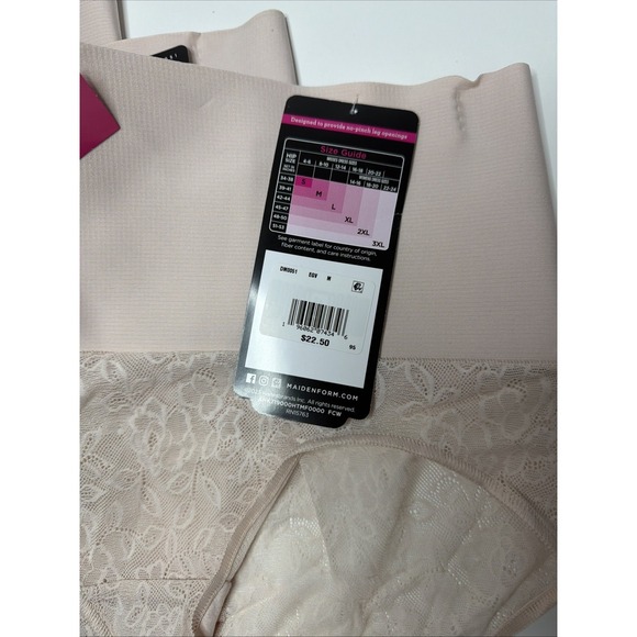 MAIDENFORM Cool Comfort Tame Tummy Sand Lace Brief Firm Control Panty LG 3 PACK - Picture 3 of 5